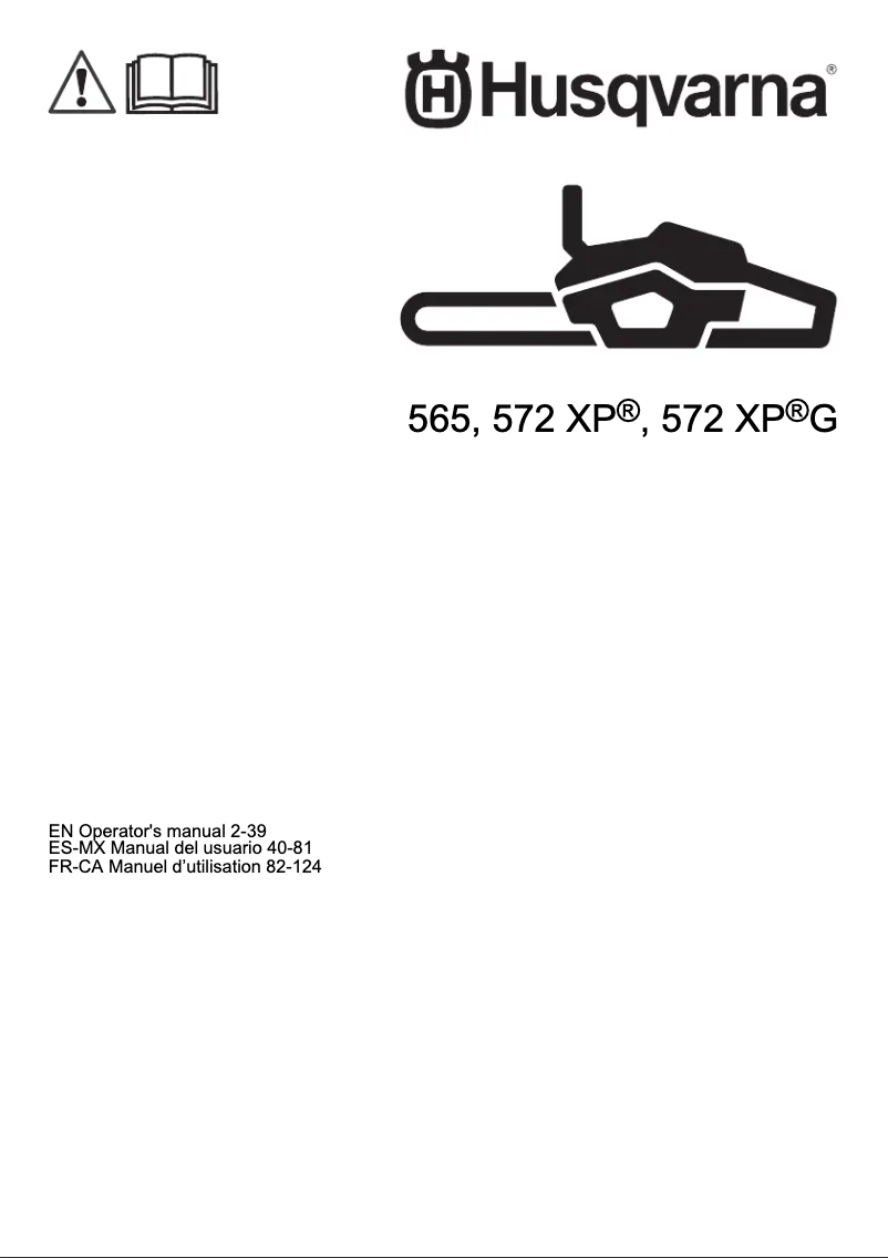 First page image of the manual for 572 XP G