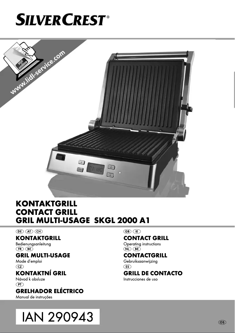 Page 1 of the manual User Manual SilverCrest SKGL 2000 A1