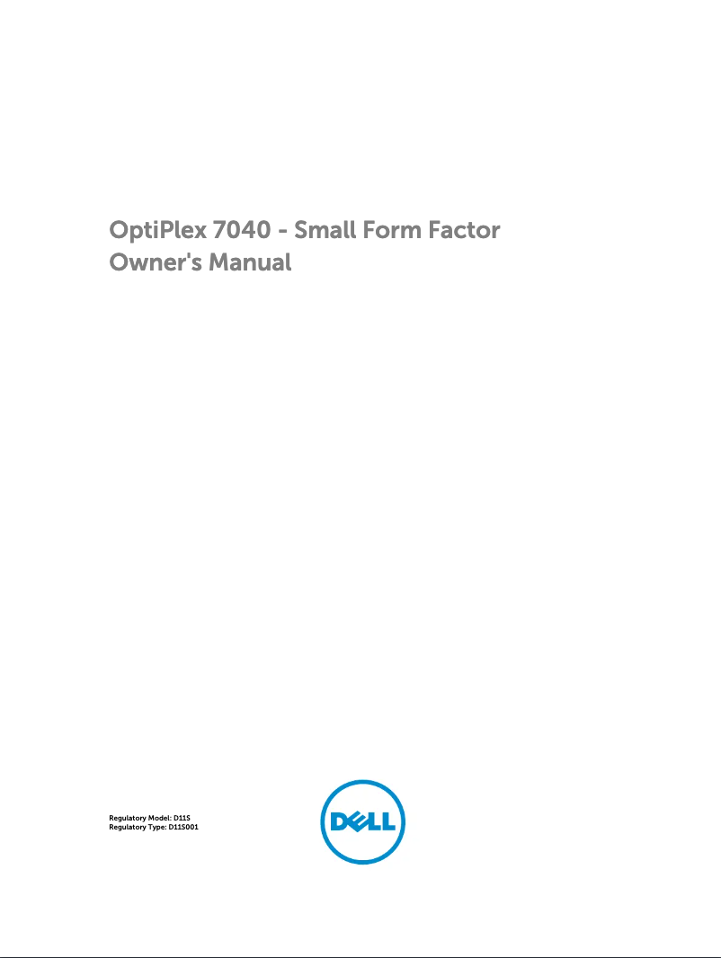 Page 1 of the manual User Manual Dell OptiPlex 7040