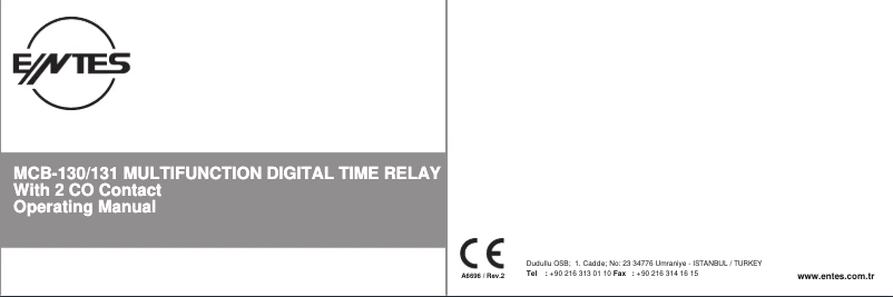 Page 1 of the manual User Manual ENTES MCB-130