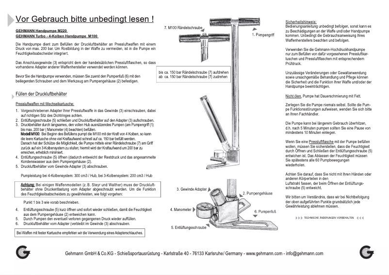 First page image of the manual for M100