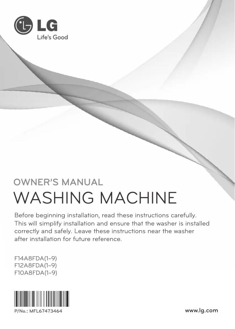 First page image of the manual for F14A8FDA6