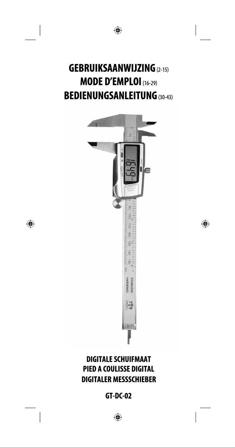 Image de la première page du manuel de l'appareil GT-DC-02