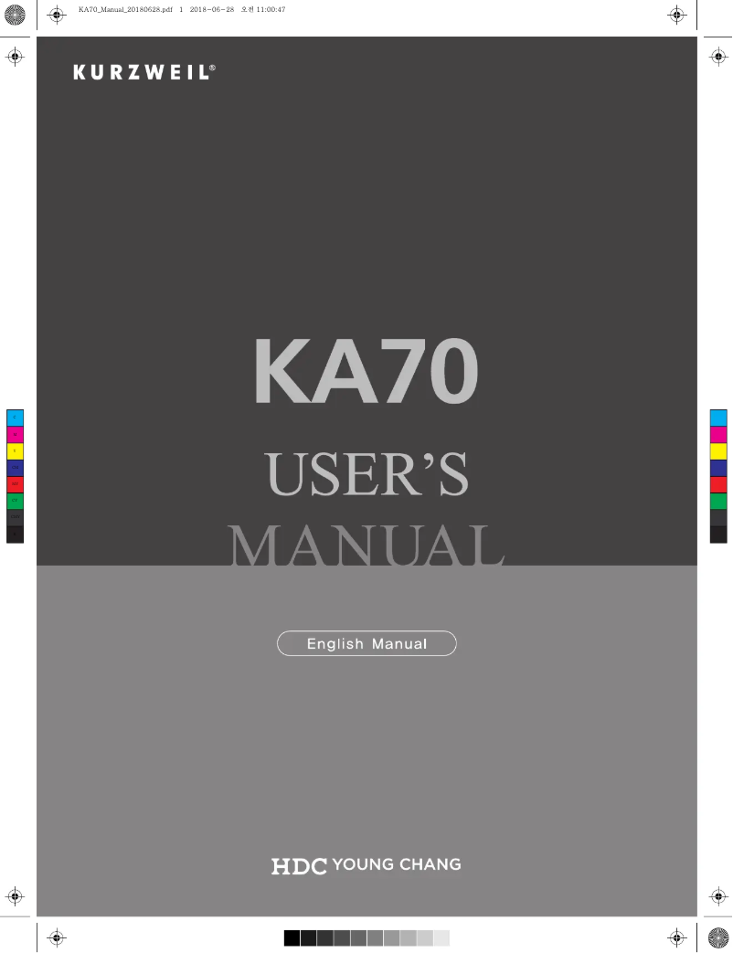 Page 1 of the manual User Manual Kurzweil KA-70