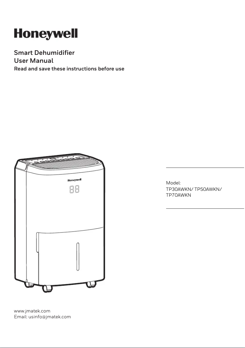 Page 1 of the manual User Manual Honeywell TP70A