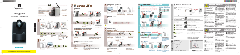 Page 1 of the manual User Manual Siemens Nespresso TK30N01DE