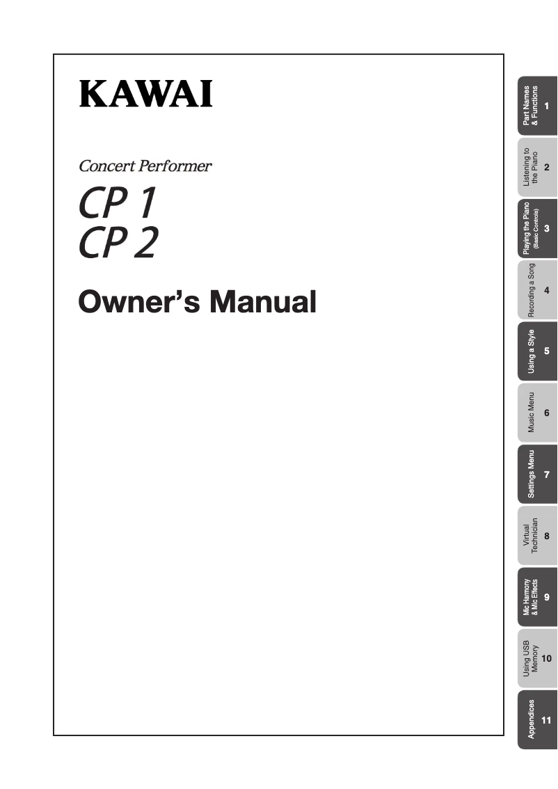 Image de la première page du manuel de l'appareil Concert Performer CP2