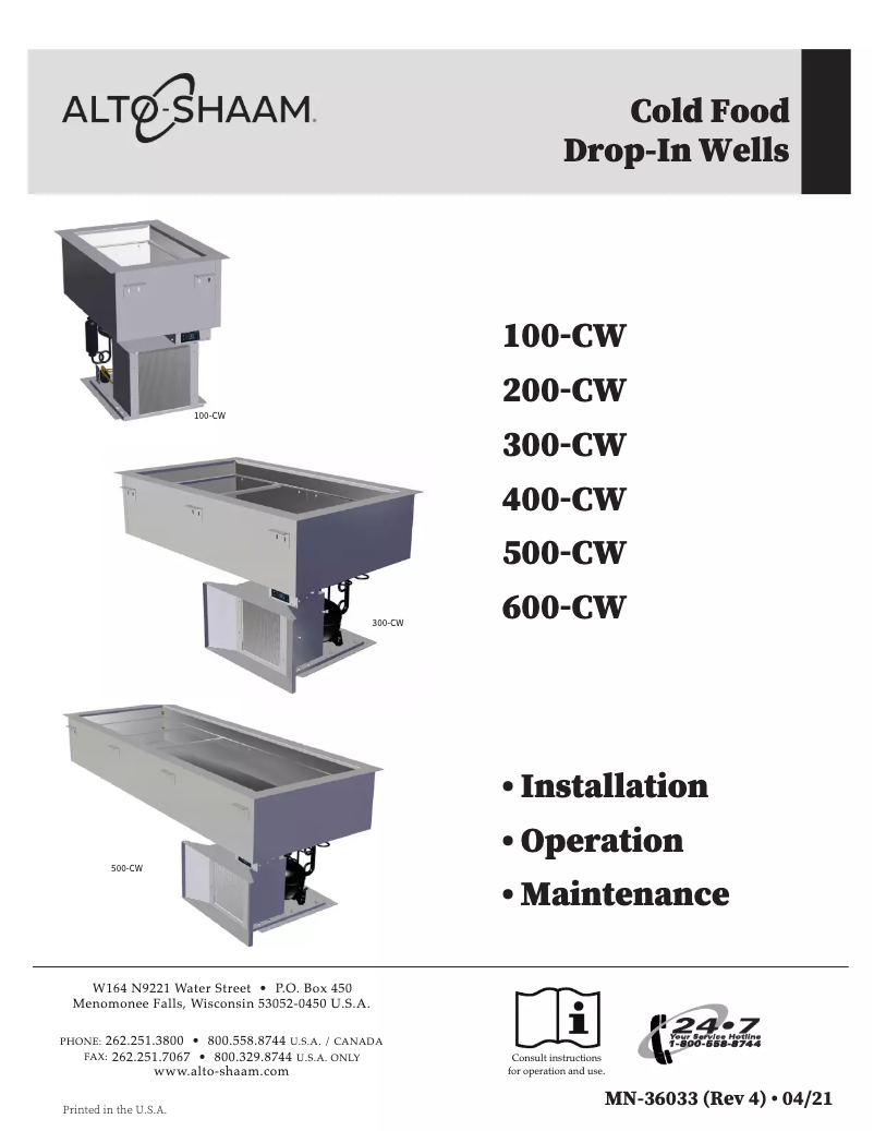 Page 1 of the manual User Manual Alto-Shaam 200-CW
