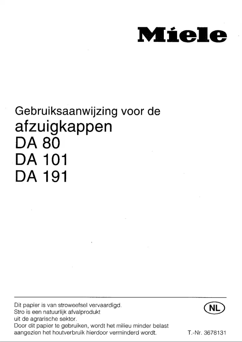 Page 1 of the manual User Manual Miele DA 101