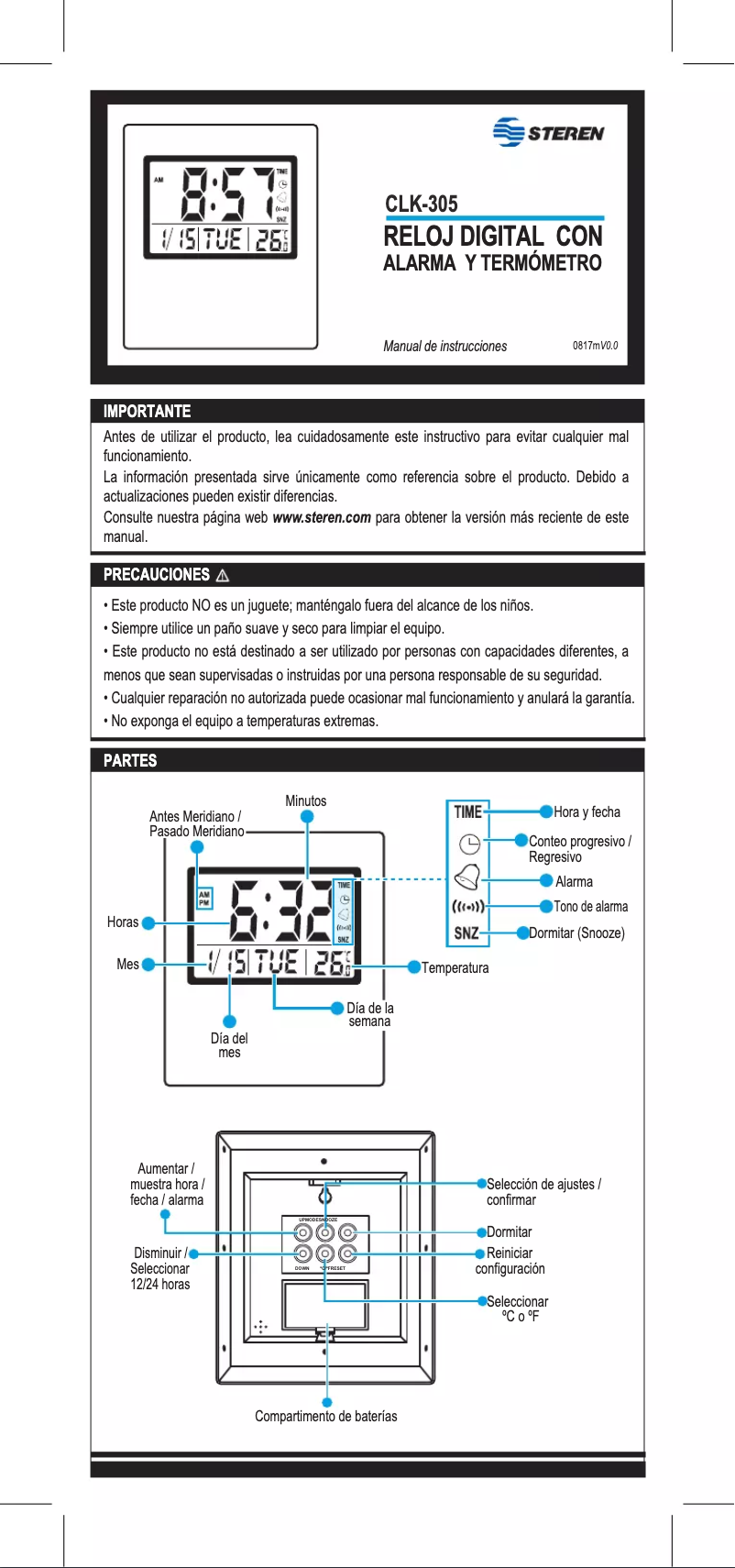 First page image of the manual for CLK-305