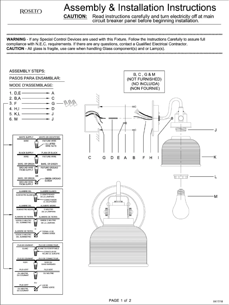 Page 1 of the manual User Manual Roseto Sophia PBF6406ANTN