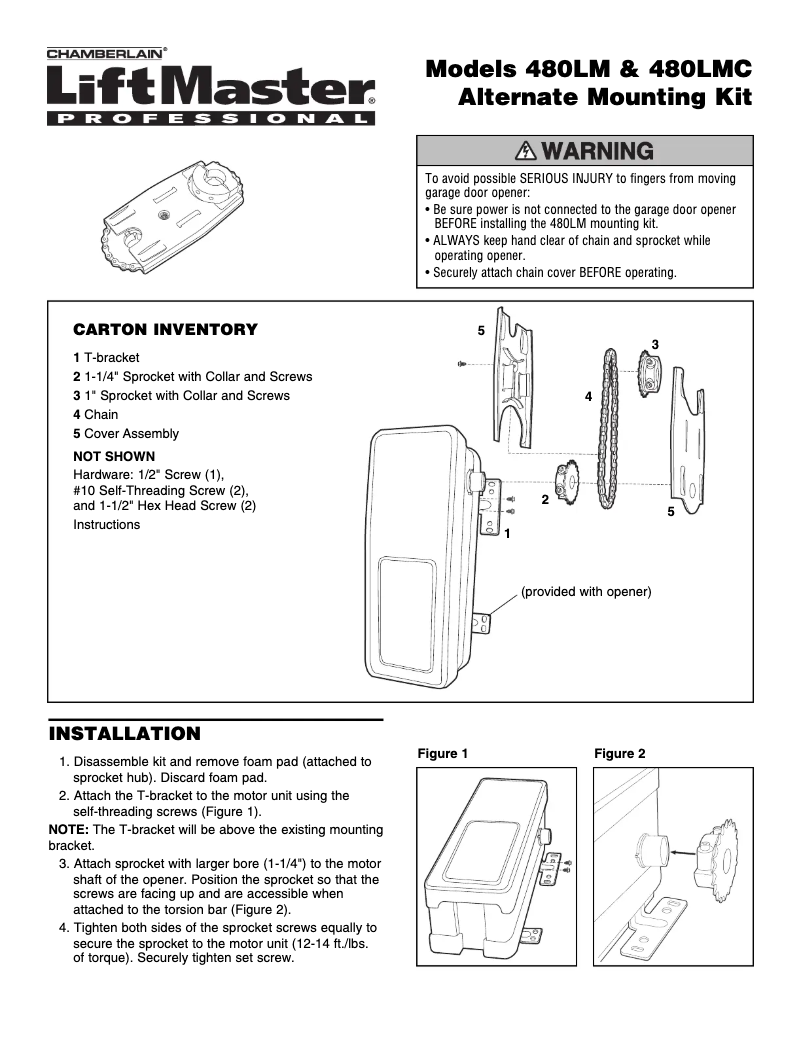 First page image of the manual for 480LMC