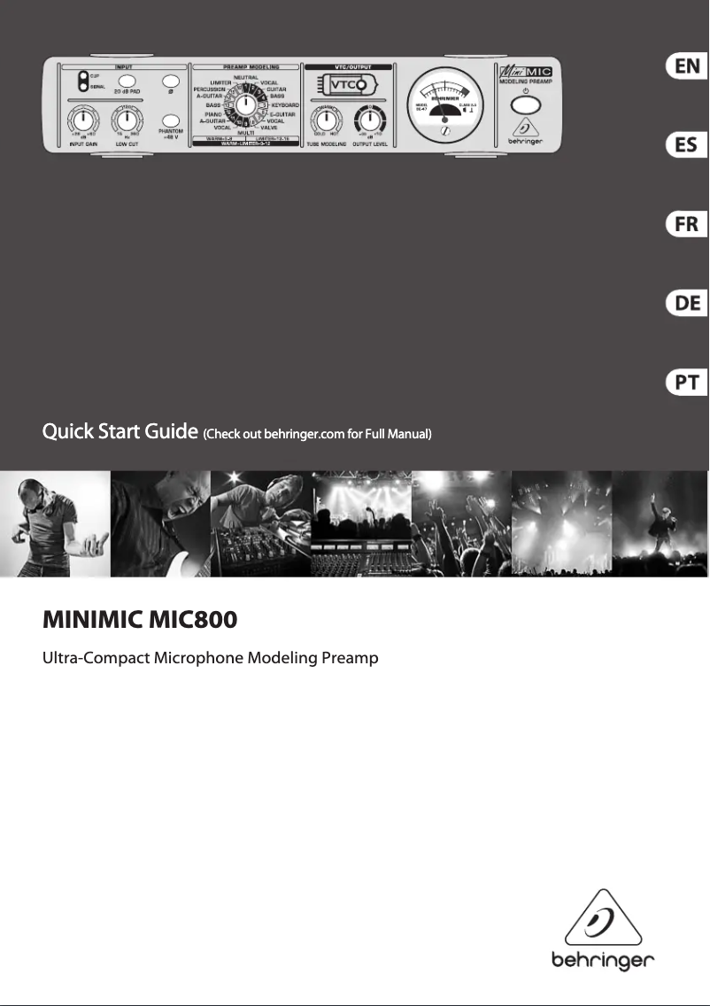 Image de la première page du manuel de l'appareil MINIMIC MIC800