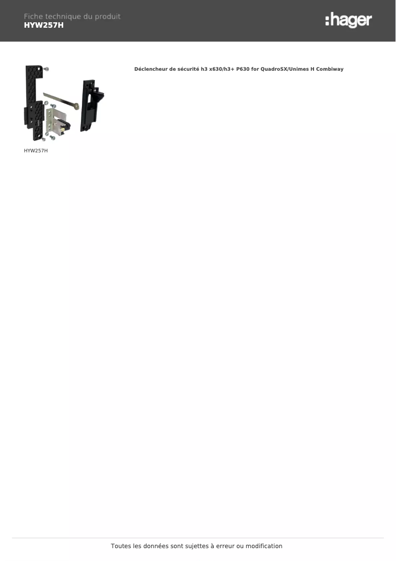 First page image of the manual for HYW257H