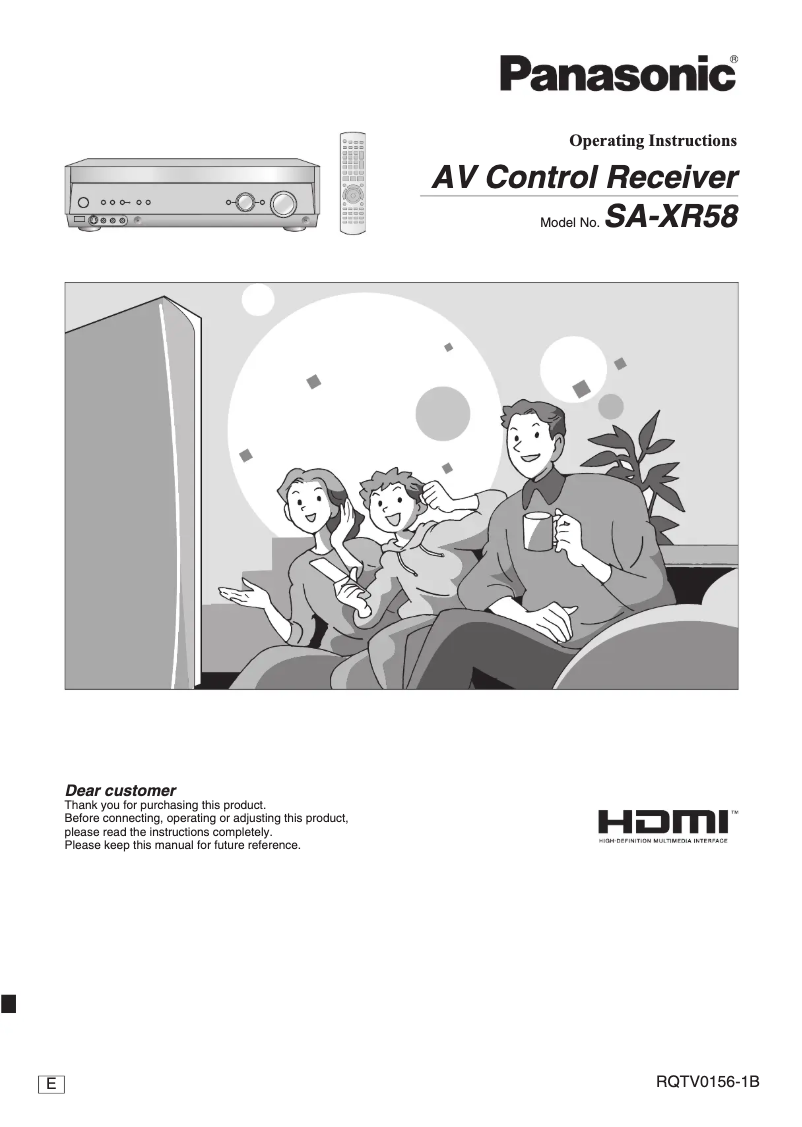 Page 1 of the manual User Manual Panasonic SA-XR58