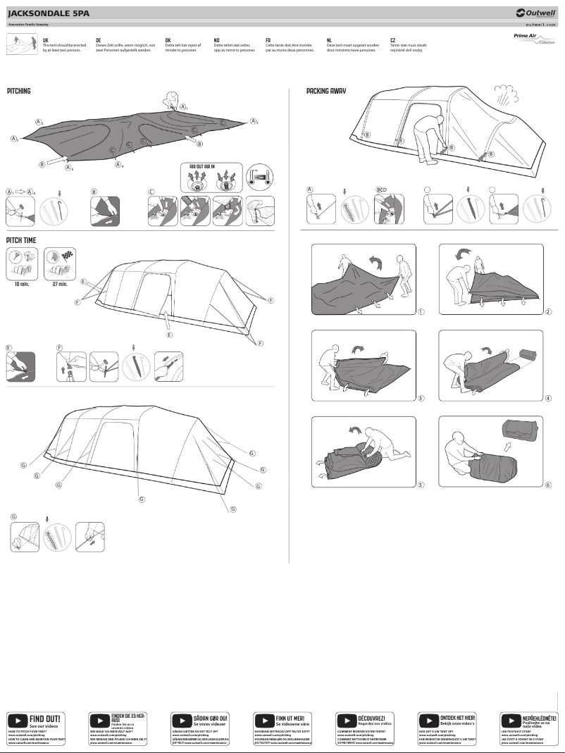 Page 1 of the manual Installation Guide Outwell Jacksondale 5PA