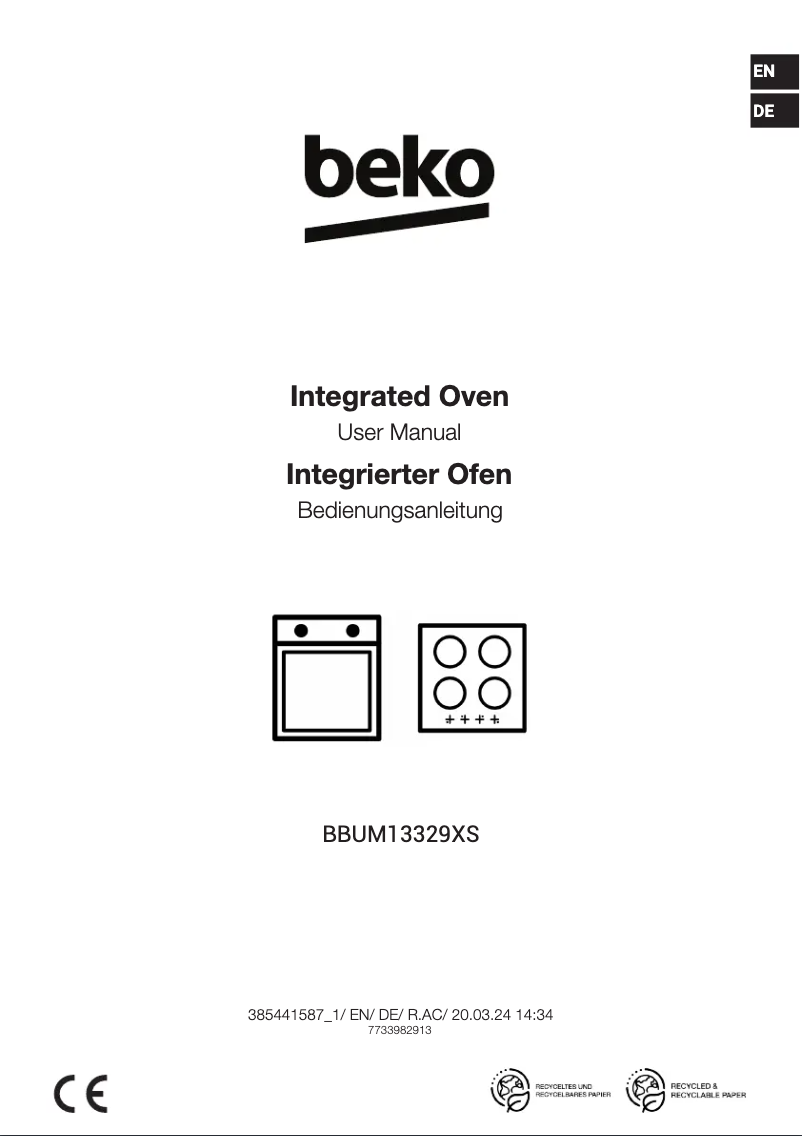 Page 1 of the manual Installation Guide Beko BBUM13329XS