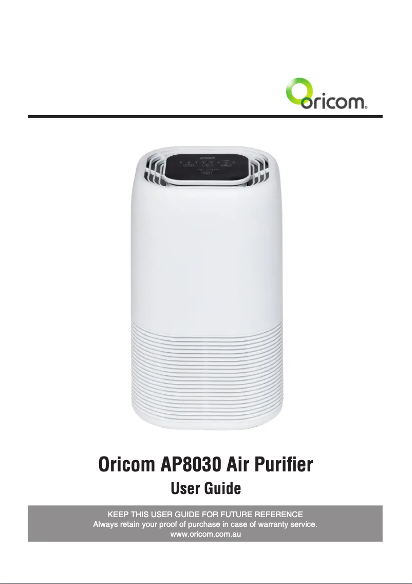 Image de la première page du manuel de l'appareil AP8030