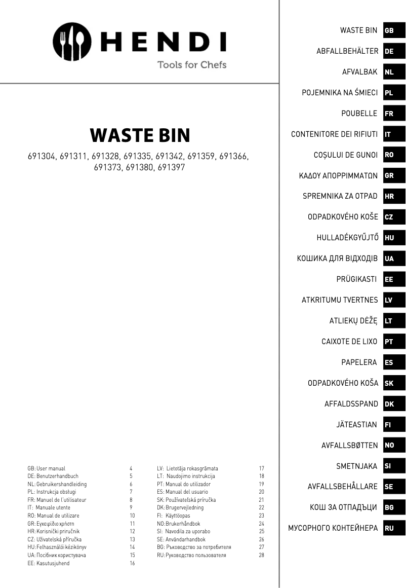 Page 1 of the manual User Manual Hendi 691380