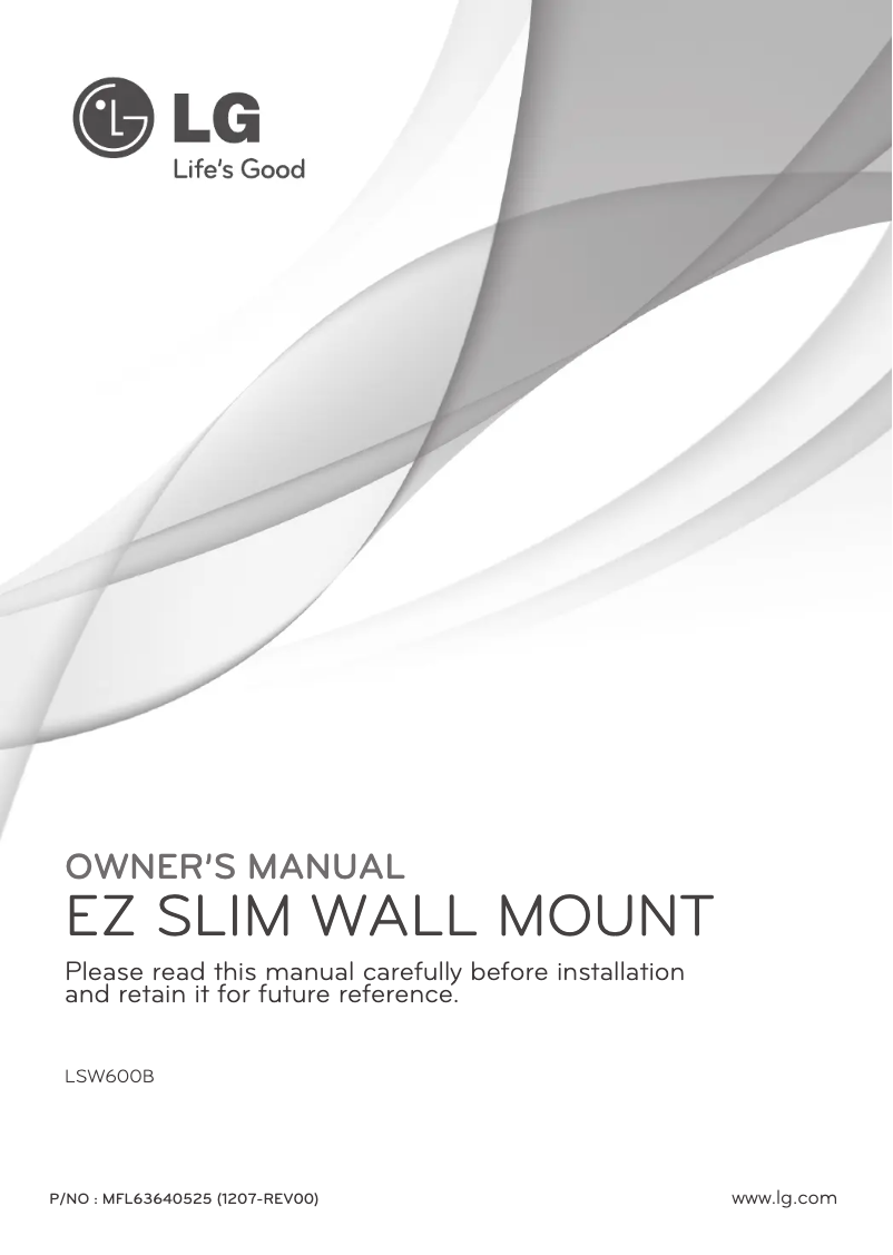 Page 1 of the manual User Manual LG LSW600BG