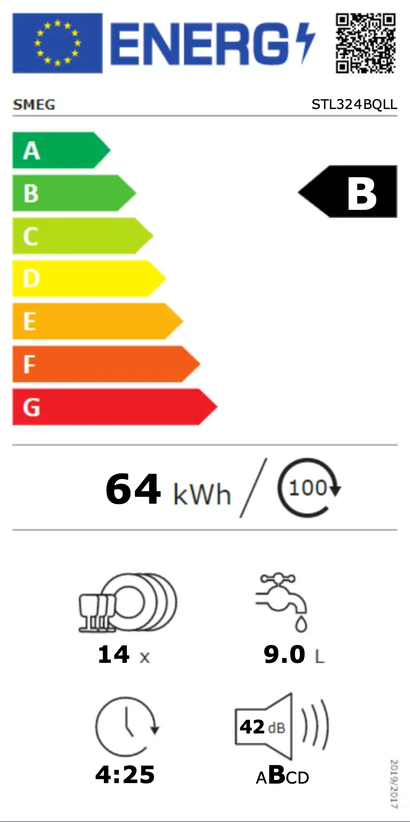 Page 1 of the manual Energy Label Smeg STL324BQLL