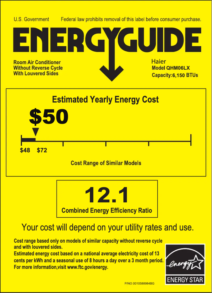 Page 1 of the manual Energy Label Haier QHM06