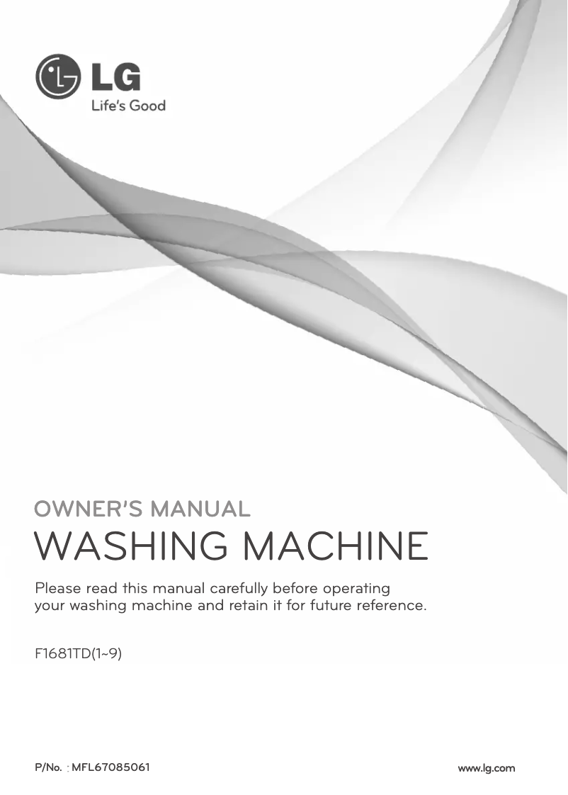 First page image of the manual for F1681TD5