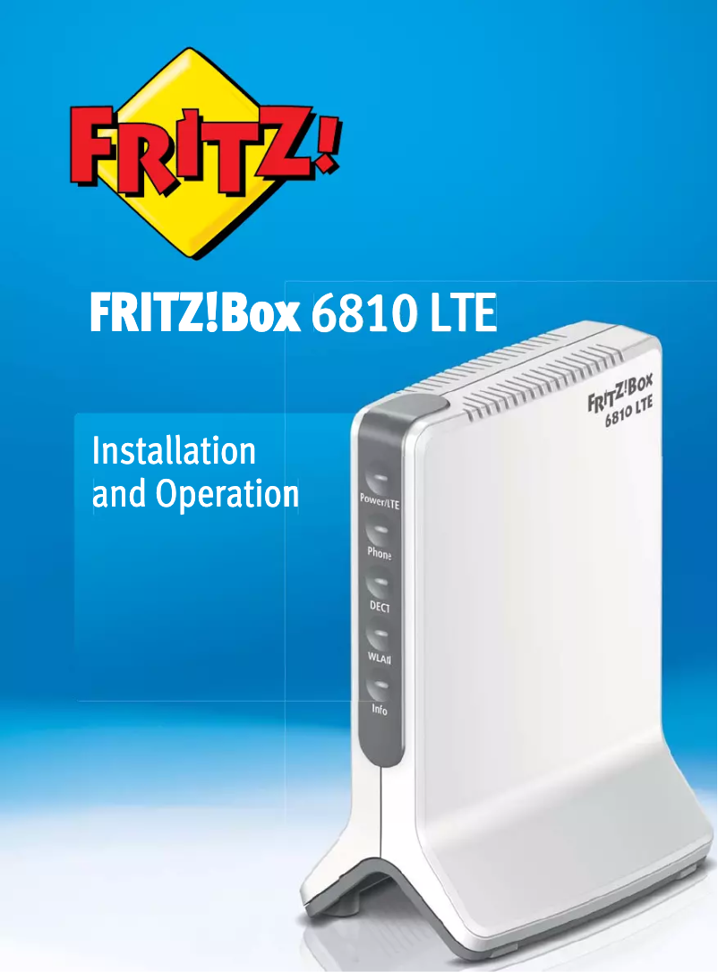 Image de la première page du manuel de l'appareil Fritz!Box 6810 LTE