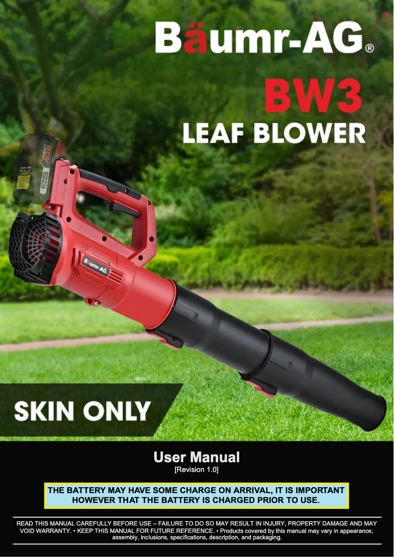 Page 1 of the manual User Manual Baumr-AG BW3