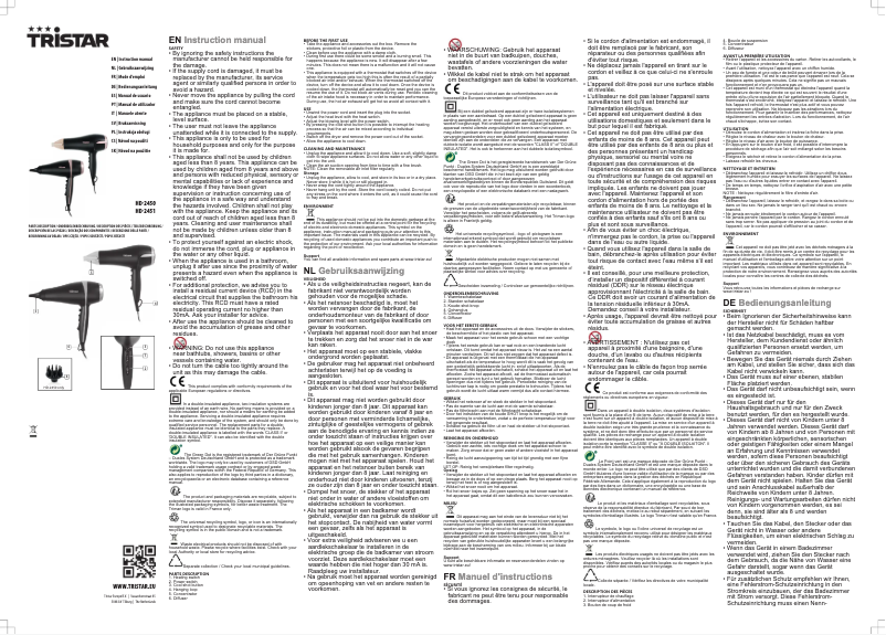 Page 1 of the manual User Manual TriStar HD-2451