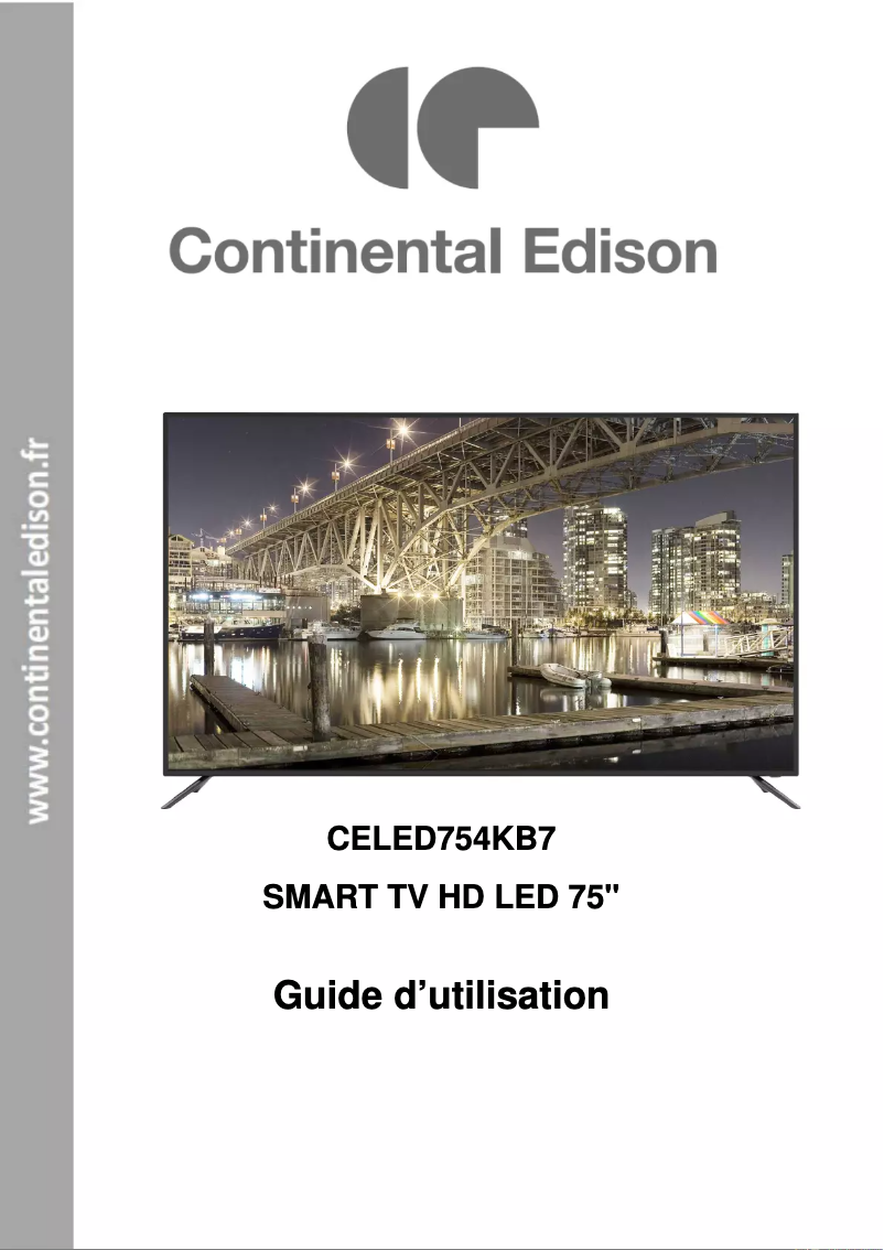 Page 1 of the manual User Manual Continental Edison CELED754KB7
