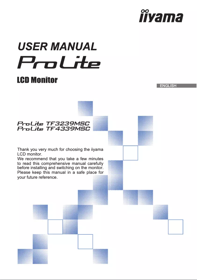 First page image of the manual for ProLite TF4339MSC
