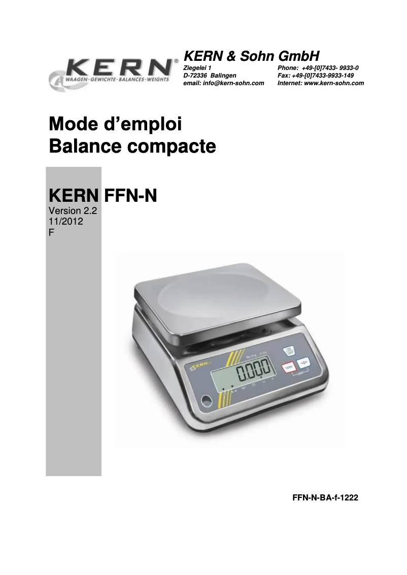 First page image of the manual for FFN 6K1IPN