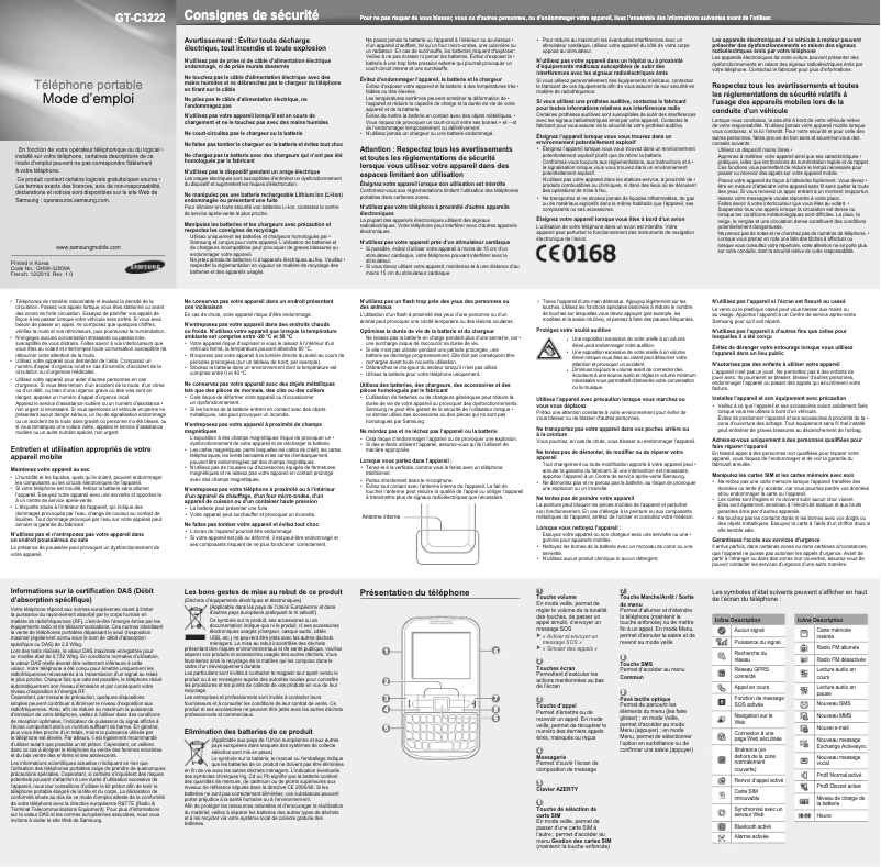 First page image of the manual for Ch@t 322