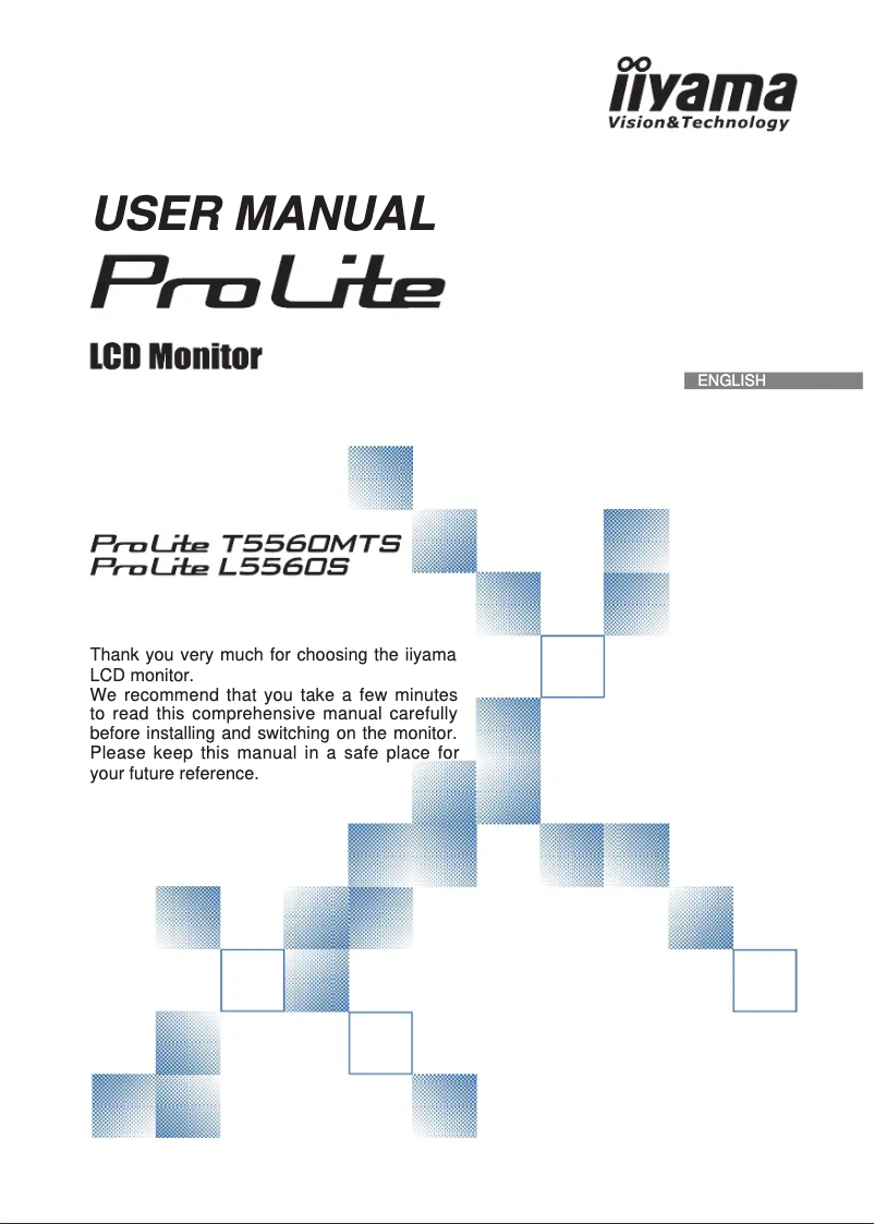 Page 1 of the manual User Manual Iiyama ProLite T5560MTS