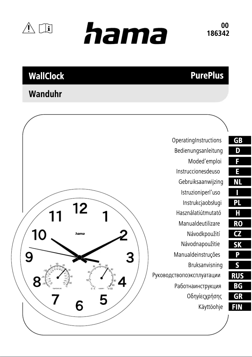 Page 1 of the manual User Manual Hama Pure Plus