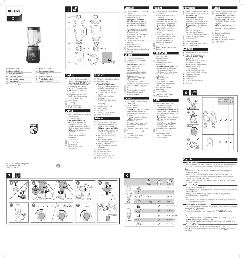 First page image of the manual for HR2228