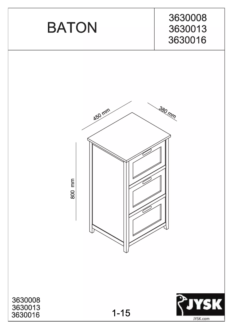 Page 1 of the manual User Manual JYSK Bjerringbro (45x80x38)