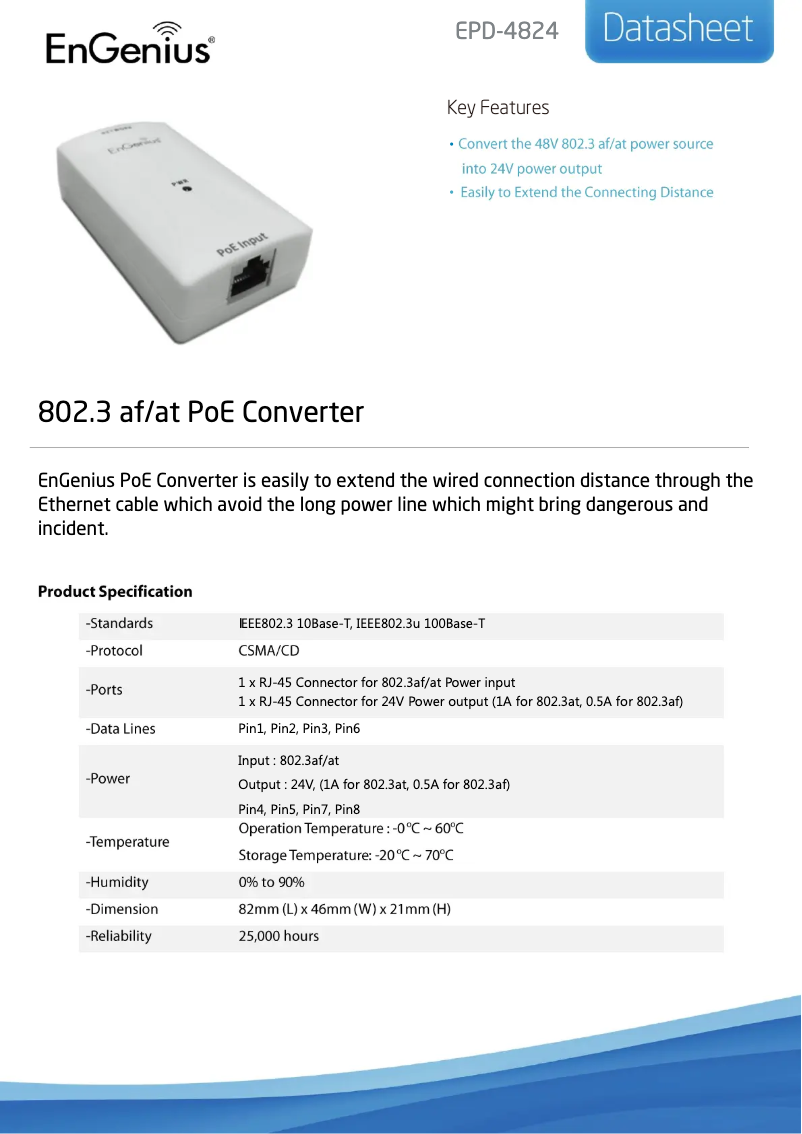 Page 1 of the manual Technical Sheet EnGenius EPD-4824