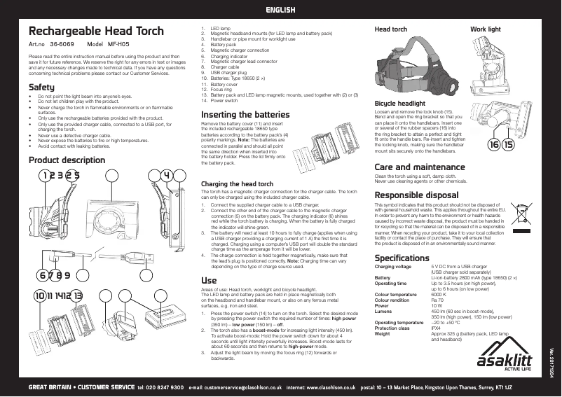 Image de la première page du manuel de l'appareil MF-H05