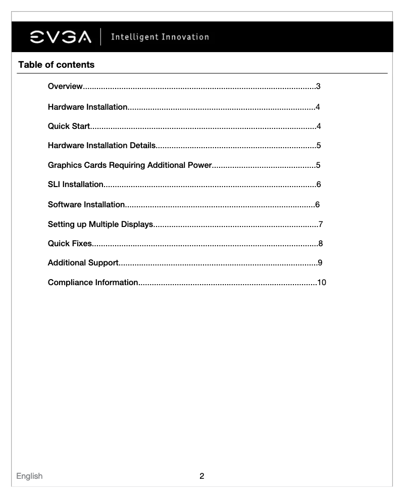First page image of the manual for GeForce GTX 460 FPB