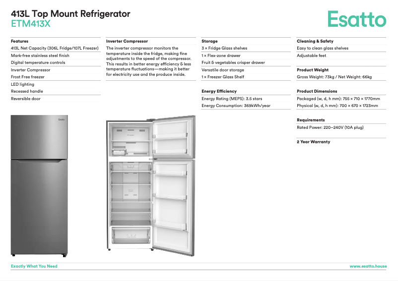 First page image of the manual for ETM413X
