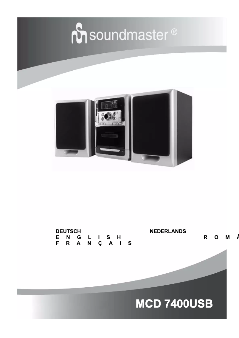 Page 1 of the manual User Manual Soundmaster MCD 7400USB