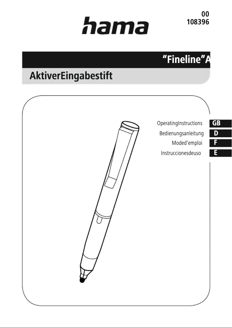 Image de la première page du manuel de l'appareil Active Fineline 00108396