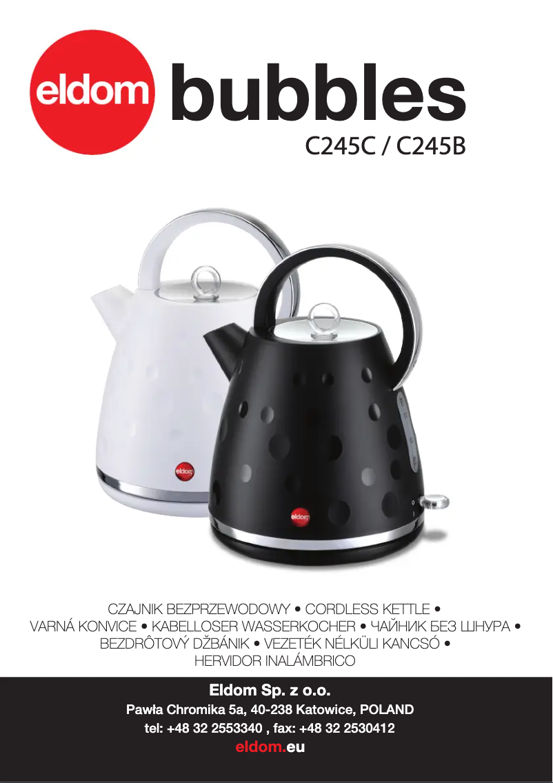 First page image of the manual for Bubbles C245