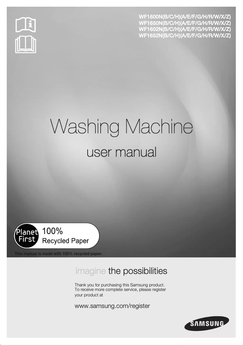 First page image of the manual for WF1650NCW