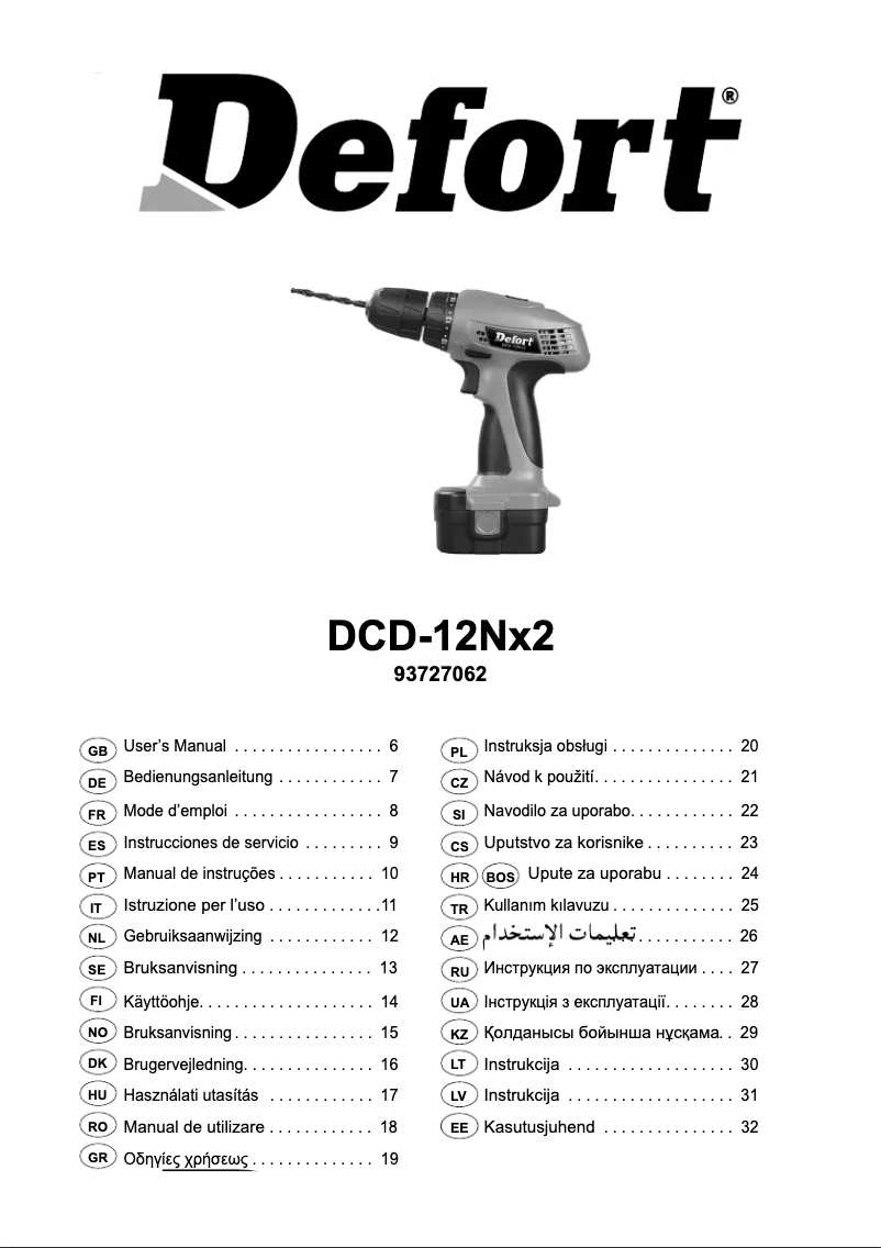 Page 1 of the manual User Manual Defort DCD-12Nx2D