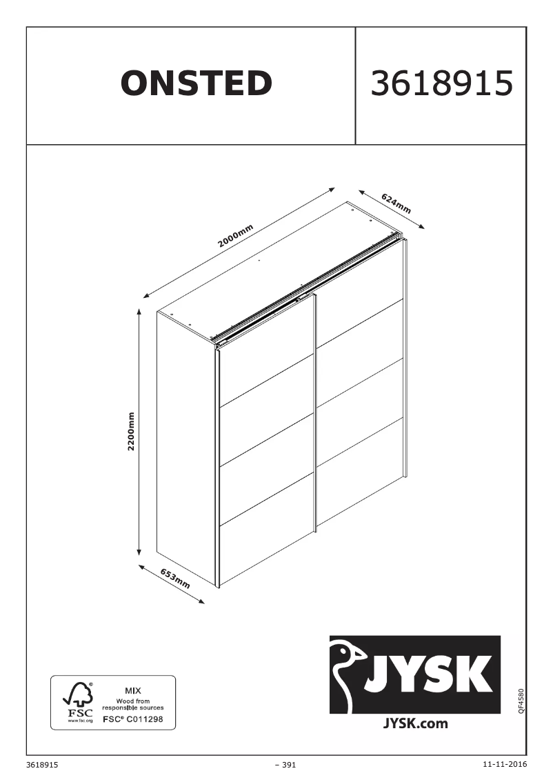 First page image of the manual for Onsted (202x221x64)