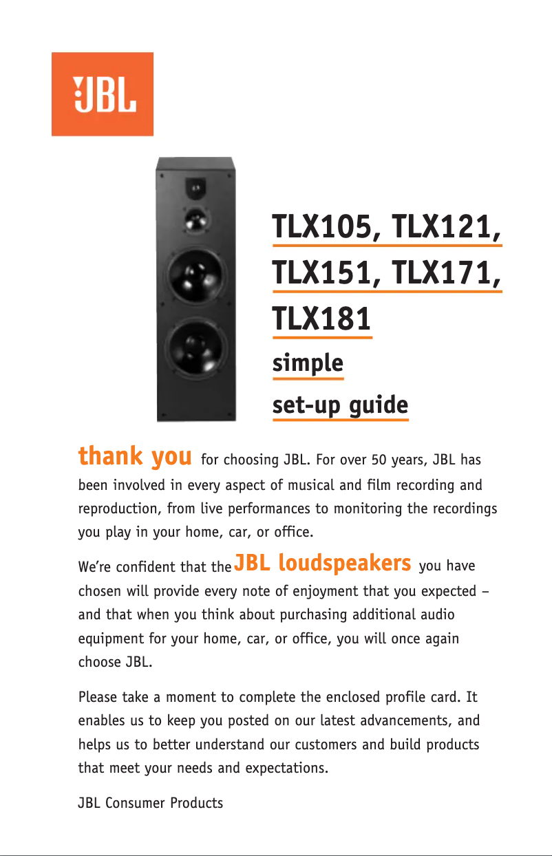 First page image of the manual for TLX121