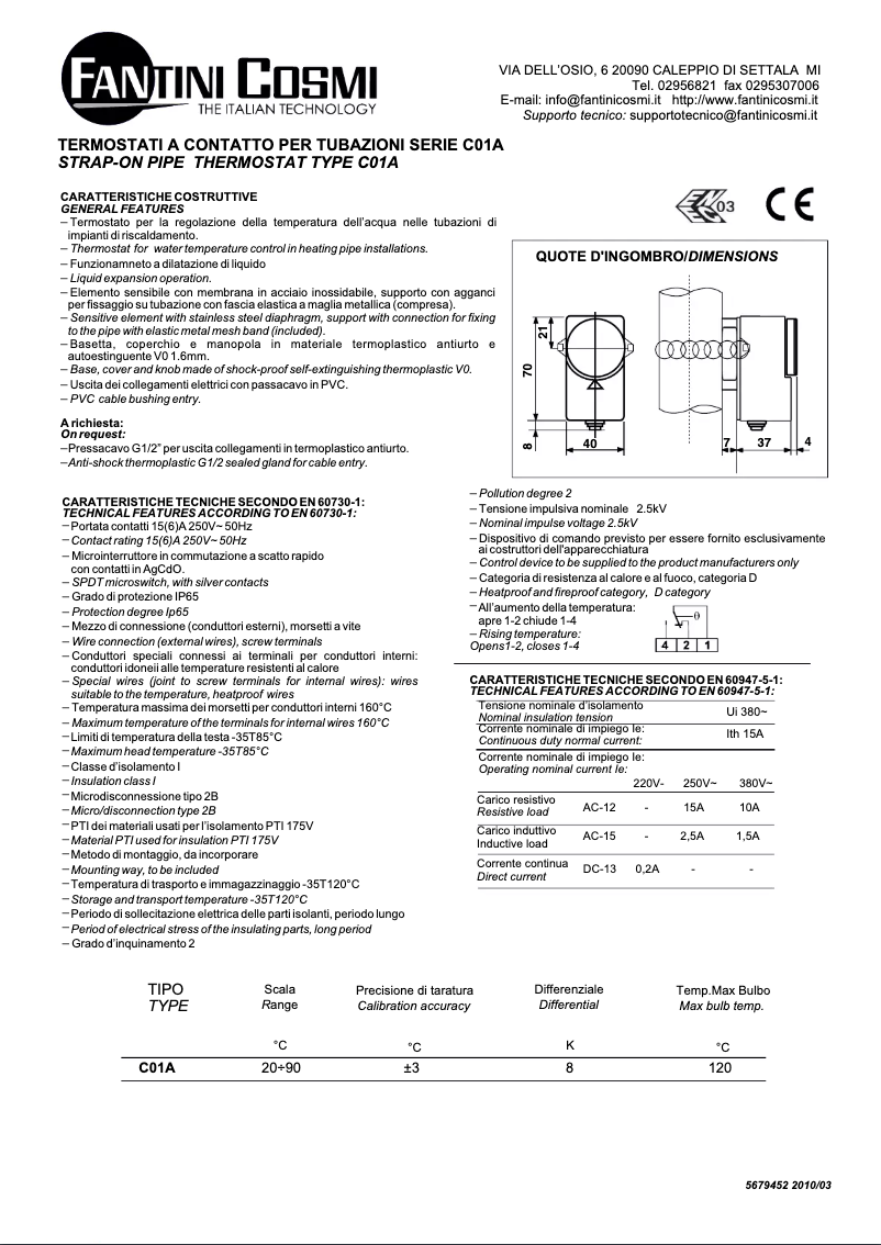 First page image of the manual for C01